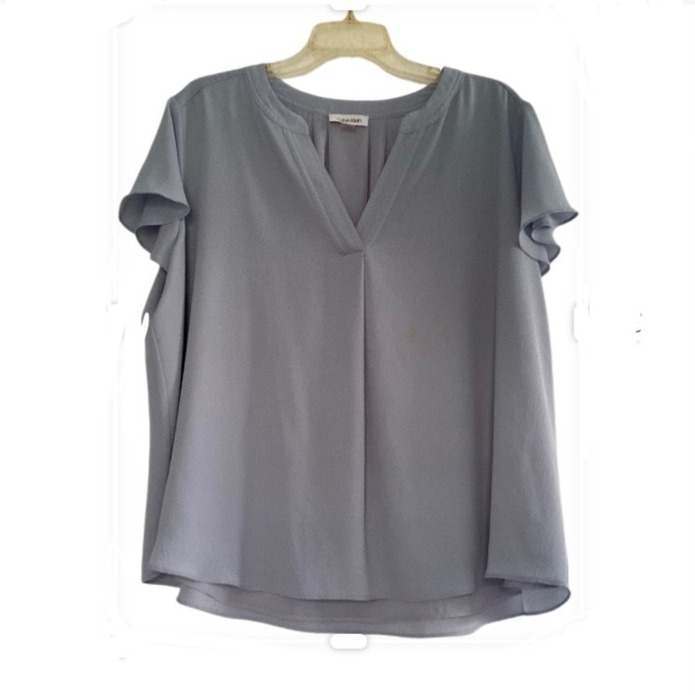 Calvin Klein 2X Plus Women Short Sleeve Top Blue*